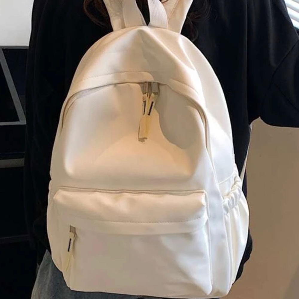 White Backpack With Side Pockets - image 4